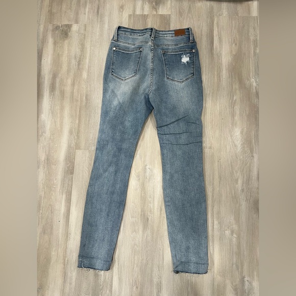Judy Blue Light Blue Distressed Skinny Jeans - Picture 3 of 3